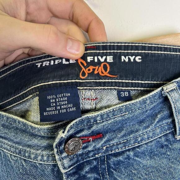 Men's T56 Triple Five Soul Denim Shorts - Classic Blue 90s - Picture 8 of 8